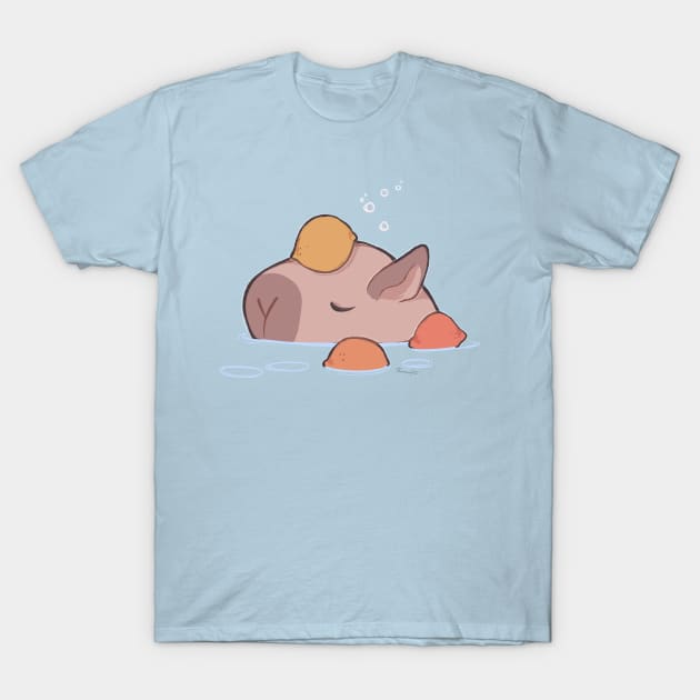 Capybara and Orange [Colour] T-Shirt by Thirea